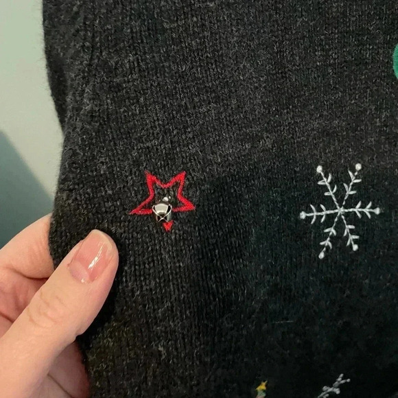 Studio Work full zip Christmas sweater with embroidered detail and bells size M - Picture 2 of 7